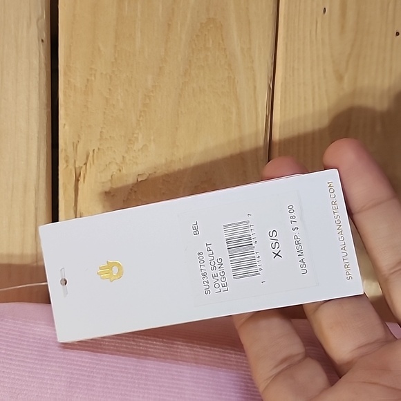 Spiritual Gangster Womens Light Pink Leggings Size XS/Small NWT - Picture 4 of 7